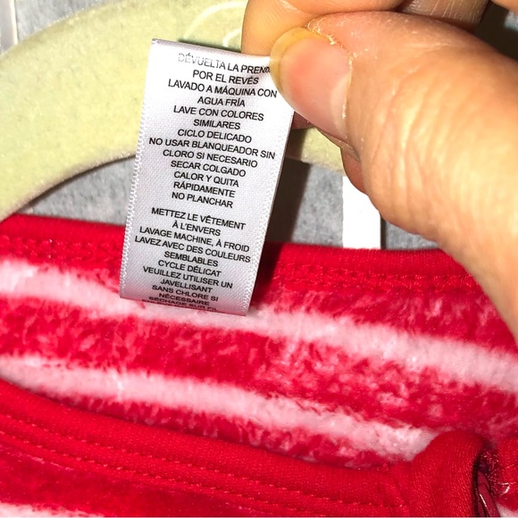 Little Me Christmas🎅🏽Santa Stretch Candy Cane Stripe Infant Footed Onesie NWT - Picture 11 of 15